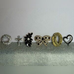 Elegant, Gemstone Brooch Set of 6